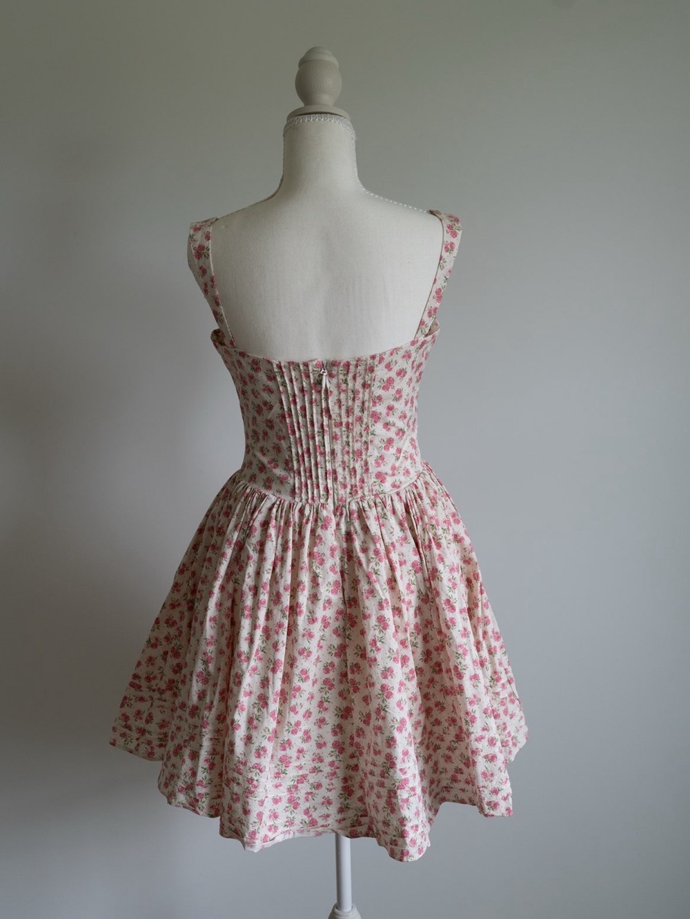 House of Cb Natassia White Rosebud Print Cotton Mini Dress - Picture 5 of 11